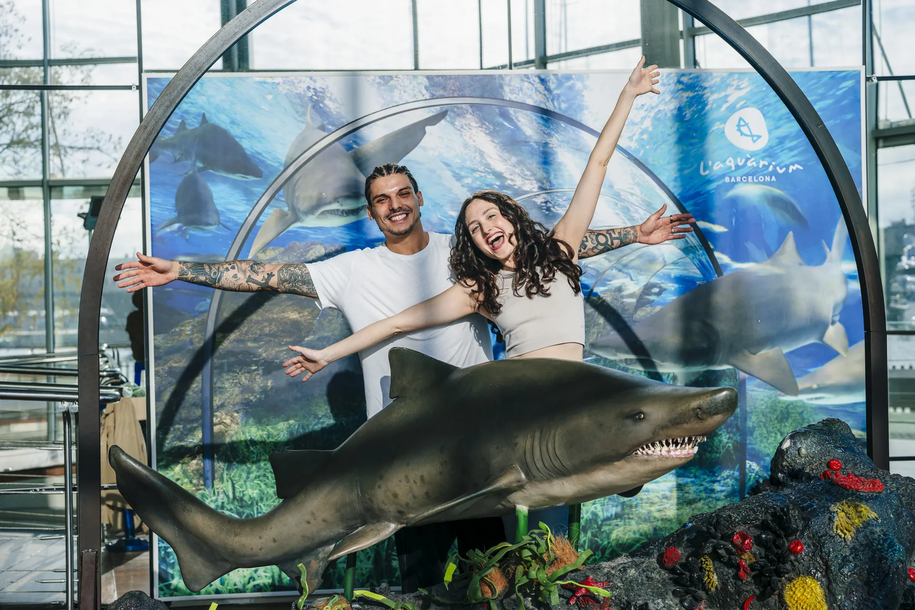 Foto recuerdo Tiburon Pareja